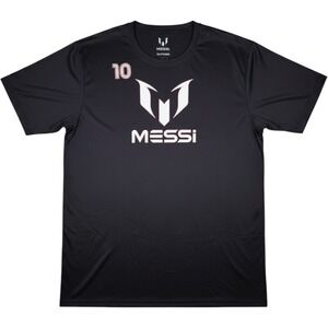 Messi Logo Tee MMN0076USW Men 3XL Black Stretch Limo Soccer Graphic T-Shirt NWT